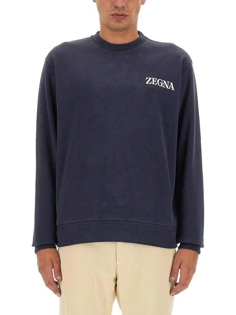 商品Zegna|Zegna Logo Embossed Crewneck Sweatshirt,价格¥2927,第1张图片