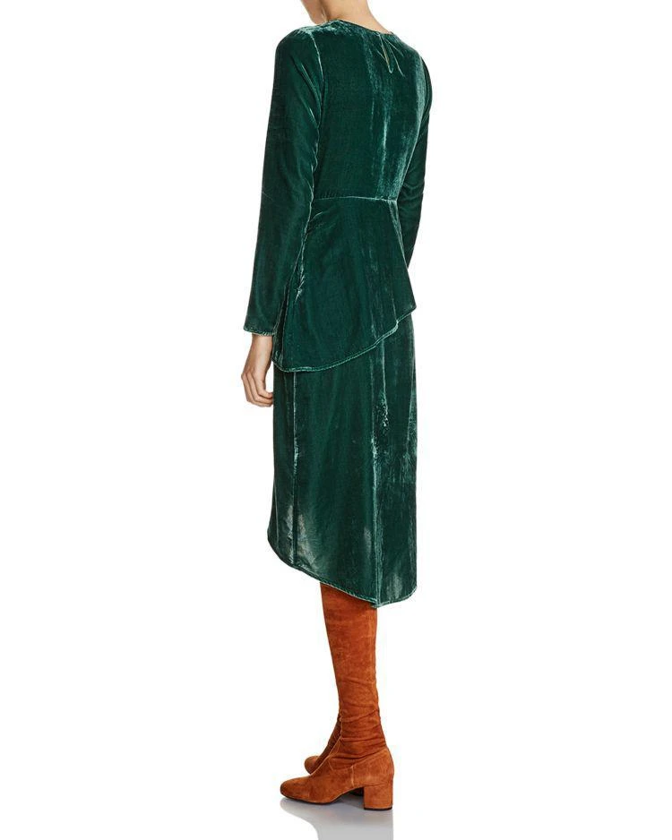 商品Maje|Remanio Waist-Overlay Velvet Midi Dress,价格¥1777,第2张图片详细描述