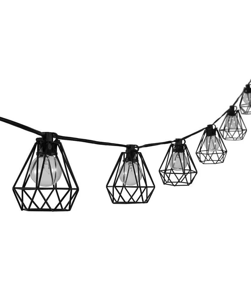 商品JONATHAN Y|10-Light Indoor and Outdoor Contemporary Transitional Incandescent G40 Diamond Cage String Lights,价格¥326,第3张图片详细描述