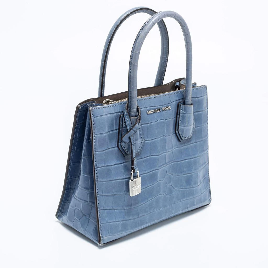 商品[二手商品] Michael Kors|Michael Kors Blue Croc Embossed Leather Mini Mercer Tote,价格¥814,第3张图片详细描述