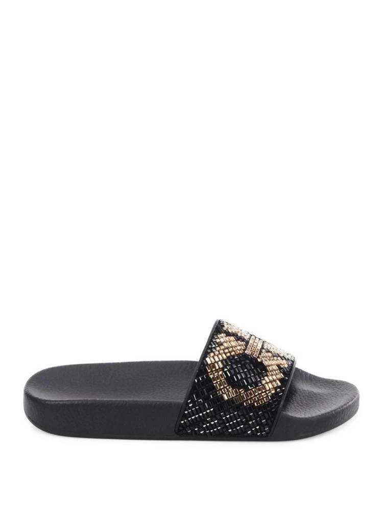 商品Salvatore Ferragamo|Groove Crystal-Embellished Gancini Pool Slides,价格¥3935,第5张图片详细描述