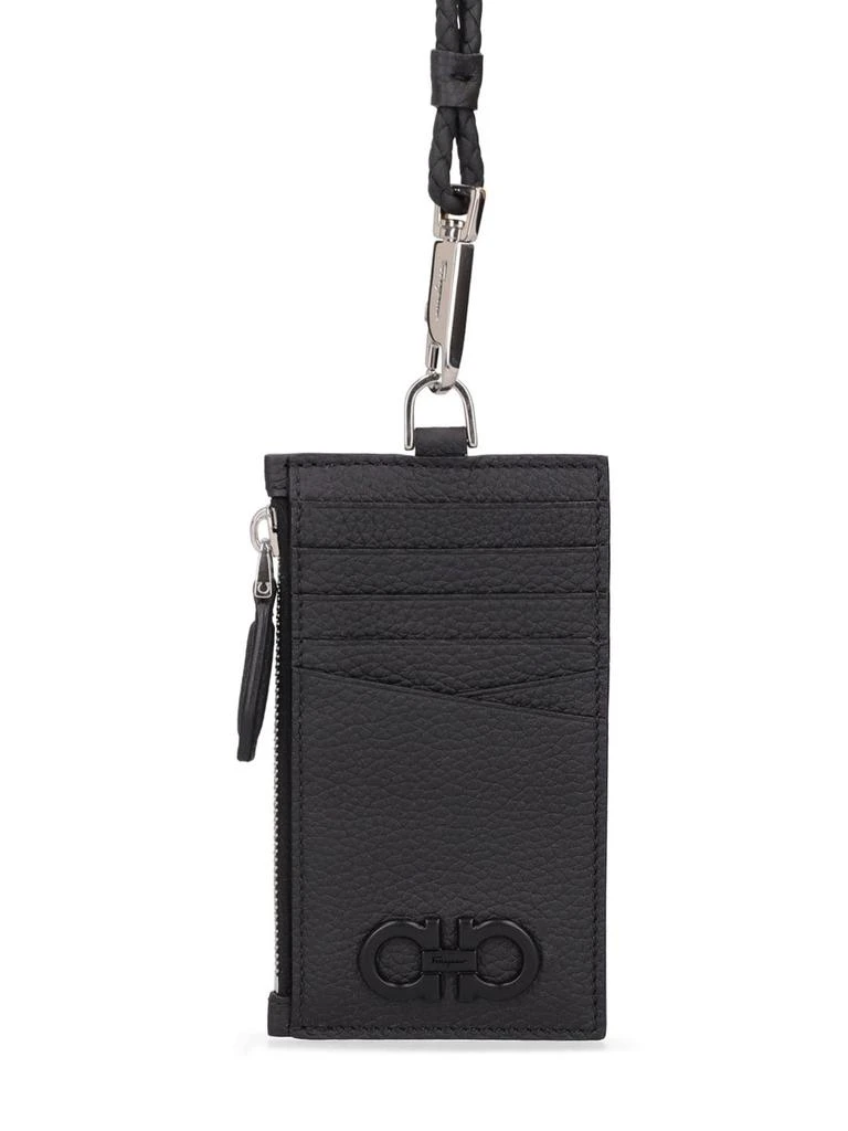 商品Salvatore Ferragamo|Logo Leather Card Holder W/neck Strap,价格¥5747,第1张图片详细描述