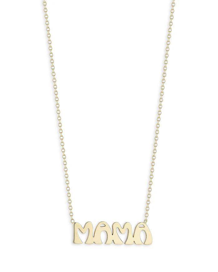 商品Moon & Meadow|14K Yellow Gold MAMA Pendant Necklace, 16",价格¥2090,第1张图片