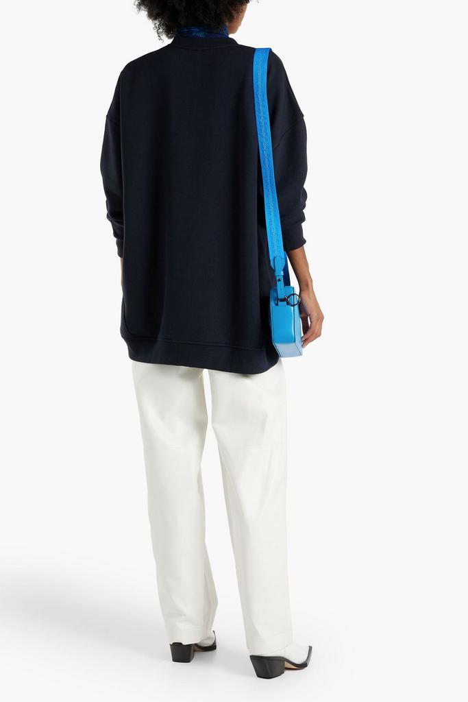 商品Ganni|Embroidered cotton-blend fleece sweatshirt,价格¥595,第1张图片