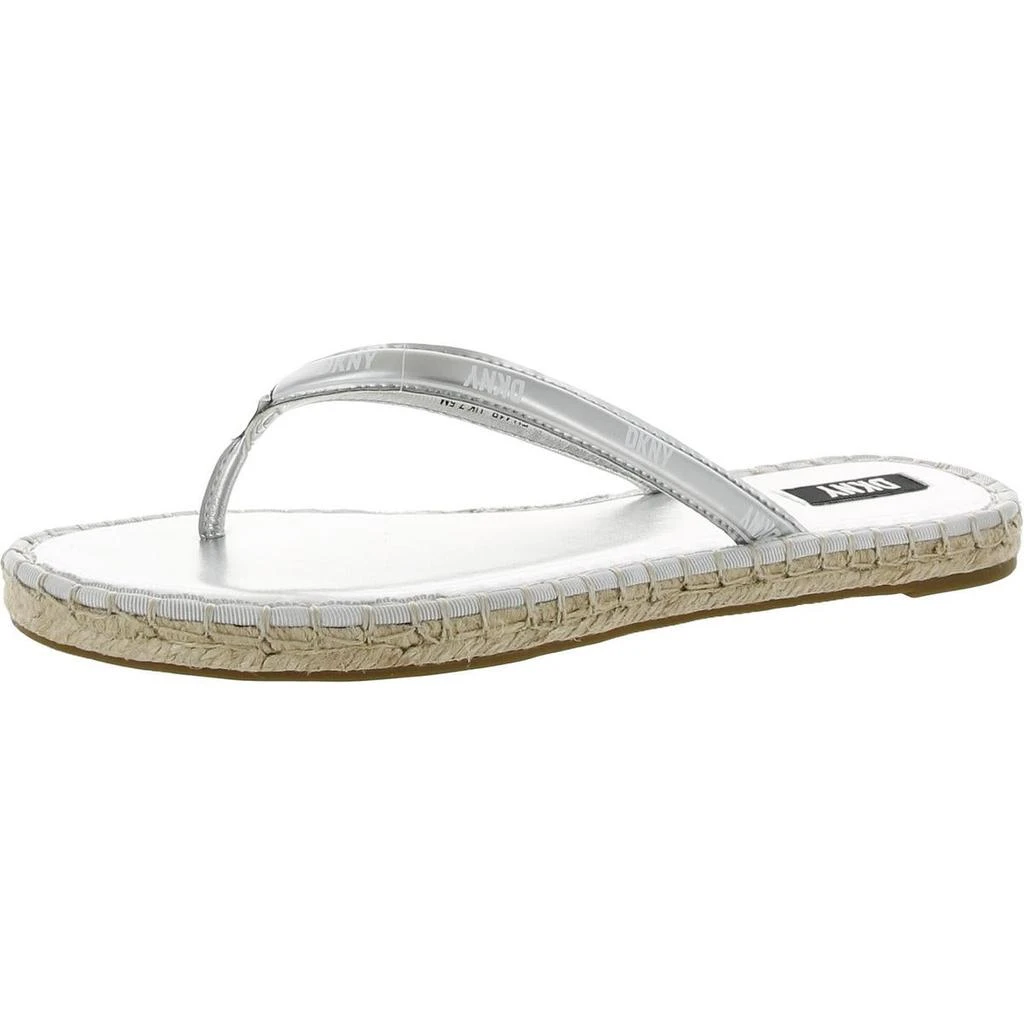 商品DKNY|DKNY Womens Tabatha Faux Leather Espadrille Flip-Flops,价格¥115,第1张图片