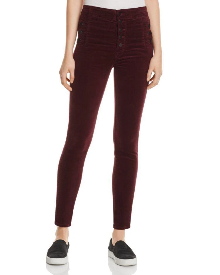 商品J Brand|Natasha Super Skinny Velvet Jeans in Deep Mulberry - 100% Exclusive,价格¥749,第1张图片