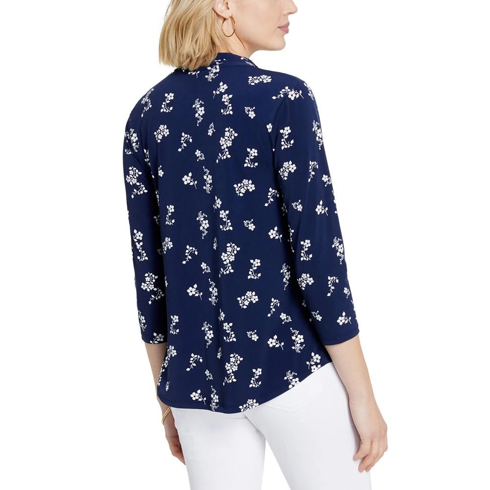 商品Charter Club|Petite Printed V-Neck 3/4-Sleeve Top, Created for Macy's,价格¥186,第3张图片详细描述