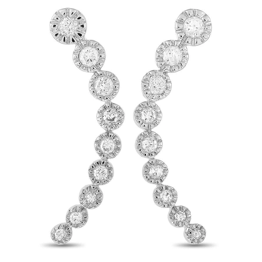 商品LB Exclusive|14K White Gold 0.50ct Diamond Climber Earrings,价格¥4790,第1张图片
