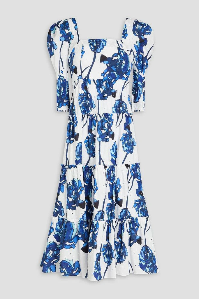 商品Diane von Furstenberg|Nora floral-print broderie anglaise cotton midi dress,价格¥740,第1张图片
