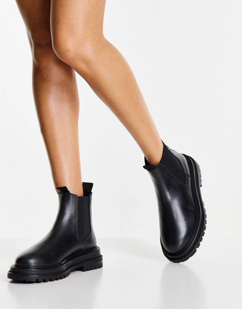 商品ASOS|ASOS DESIGN Wide Fit Appreciate leather chelsea boots in black,价格¥339,第4张图片详细描述