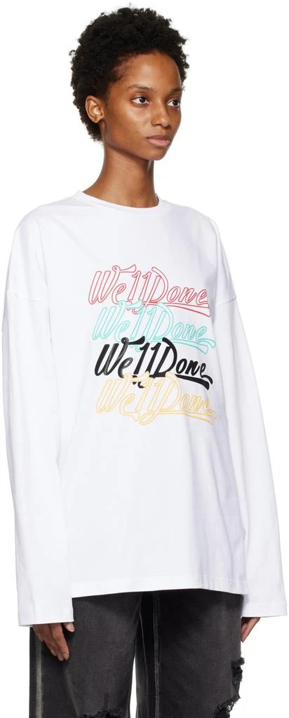 商品We11done|White Rainbow Long Sleeve T-Shirt,价格¥586,第2张图片详细描述