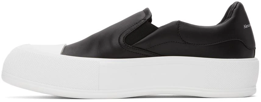 商品Alexander McQueen|Black & White Plimsoll Slip-On Sneakers,价格¥1377,第3张图片详细描述