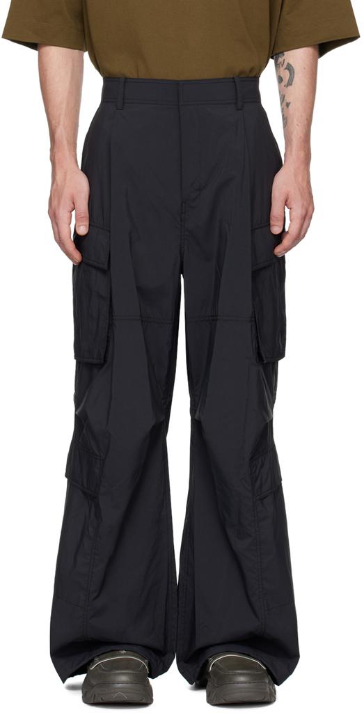 ANDWANG string tuck cargo pants ブラック 6e40e70f-5a26-35c0-8a8b-