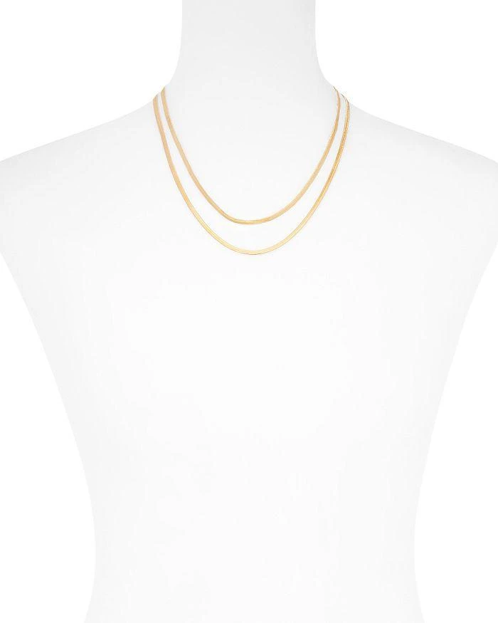 商品Shashi|Double Chain Necklace in 14K Gold Plated, 16",价格¥502,第2张图片详细描述