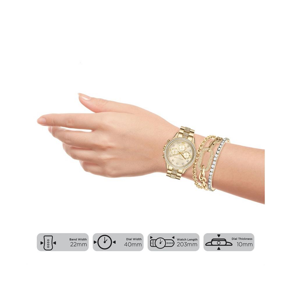 iTouch Women's Gold-Tone Metal Bracelet Watch商品第2张图片规格展示