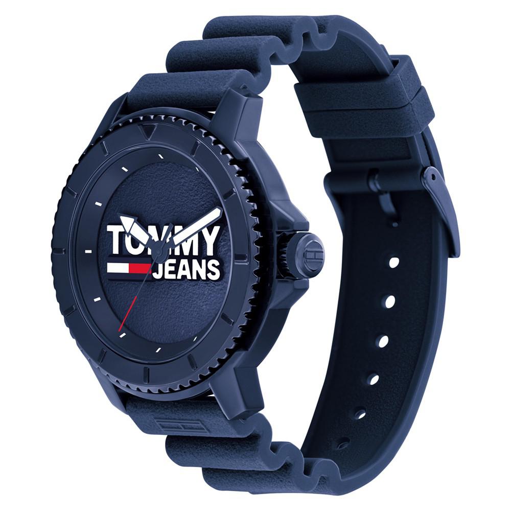 Tommy Hilfiger Men's Blue Silicone Strap Watch 45mm商品第2张图片规格展示