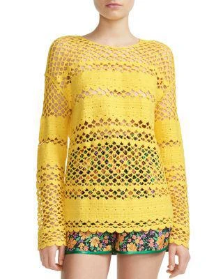 商品Maje|Melisse Crocheted Cotton Mesh 镂空针织衫,价格¥1009,第1张图片