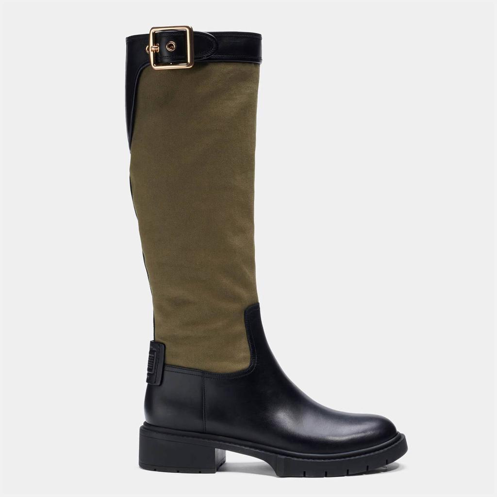 商品Coach|Coach Women's Leigh Leather Knee High Boots - Army Green,价格¥1192,第1张图片