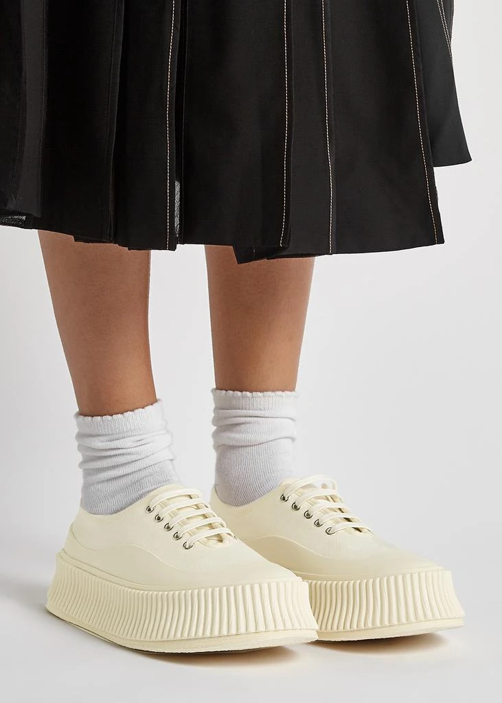 商品Jil Sander|Ecru canvas flatform sneakers,价格¥1819,第5张图片详细描述