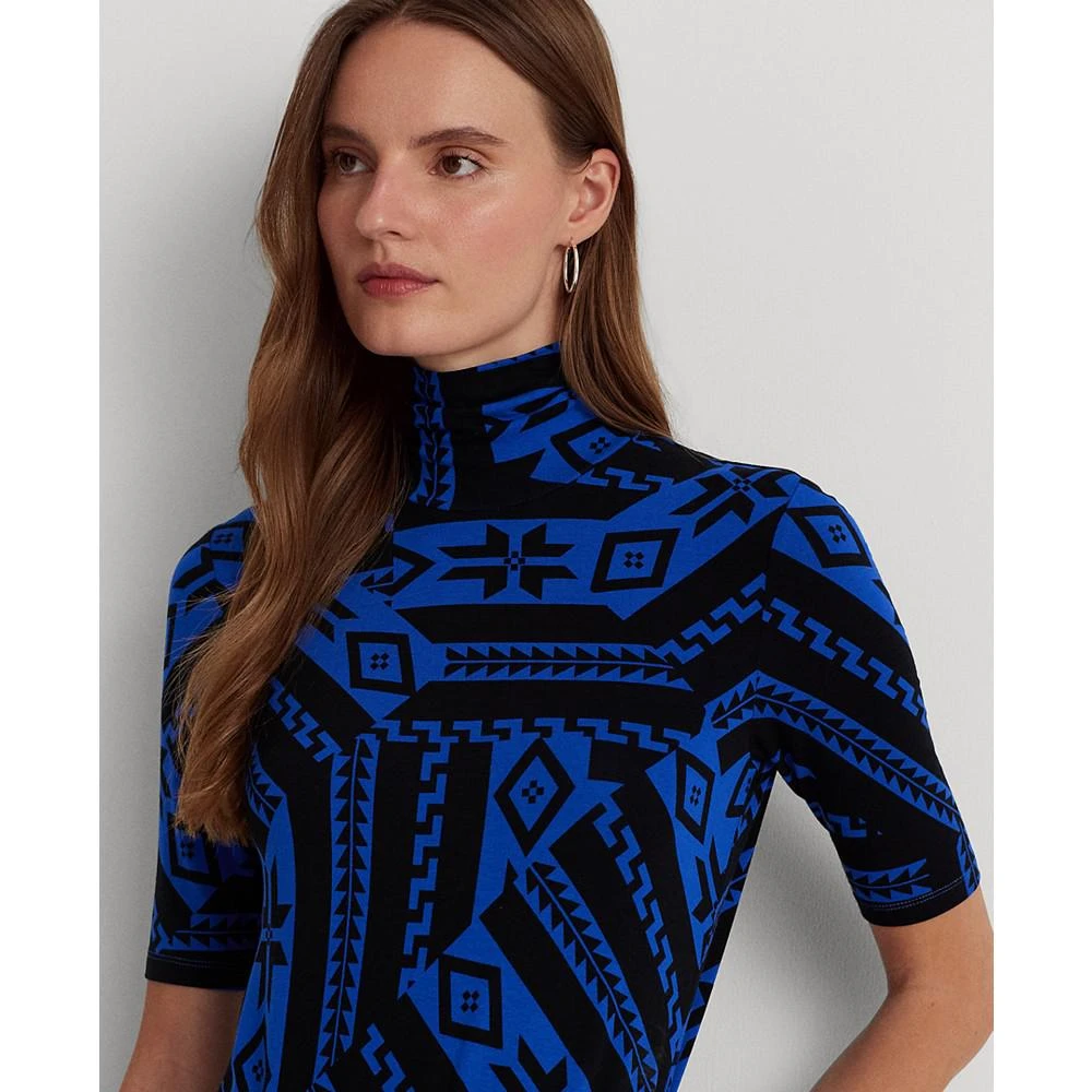 商品Ralph Lauren|Women's Fair Isle Stretch Jersey Turtleneck, Regular and Petite,价格¥357,第3张图片详细描述