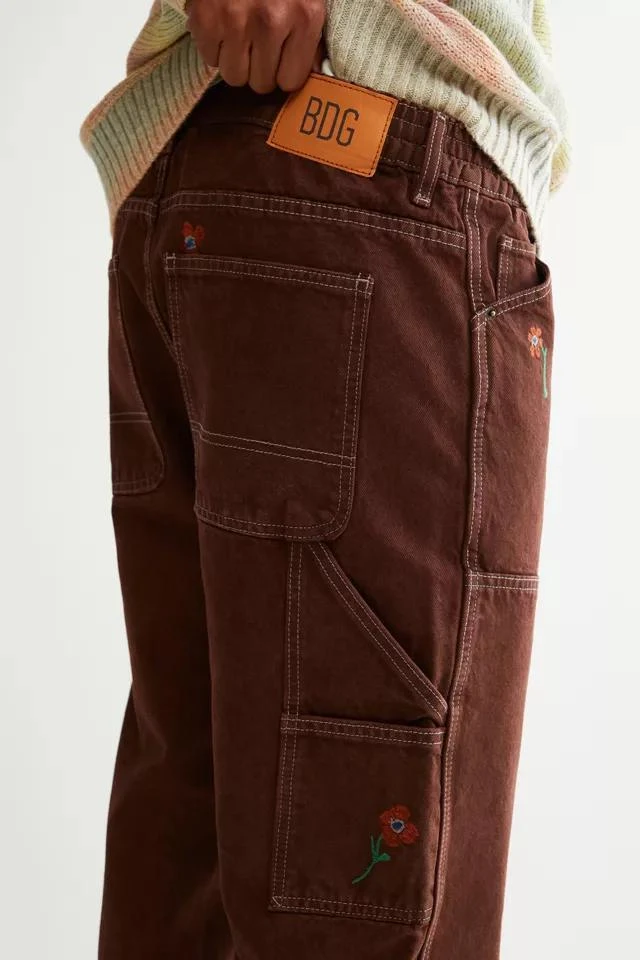 商品BDG|BDG Double Knee Work Jean – Floral Embroidery,价格¥224,第4张图片详细描述