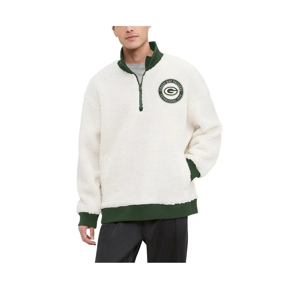商品Tommy Hilfiger|Men's Cream Green Bay Packers Jordan Sherpa Quarter-Zip Sweatshirt,价格¥883,第3张图片详细描述
