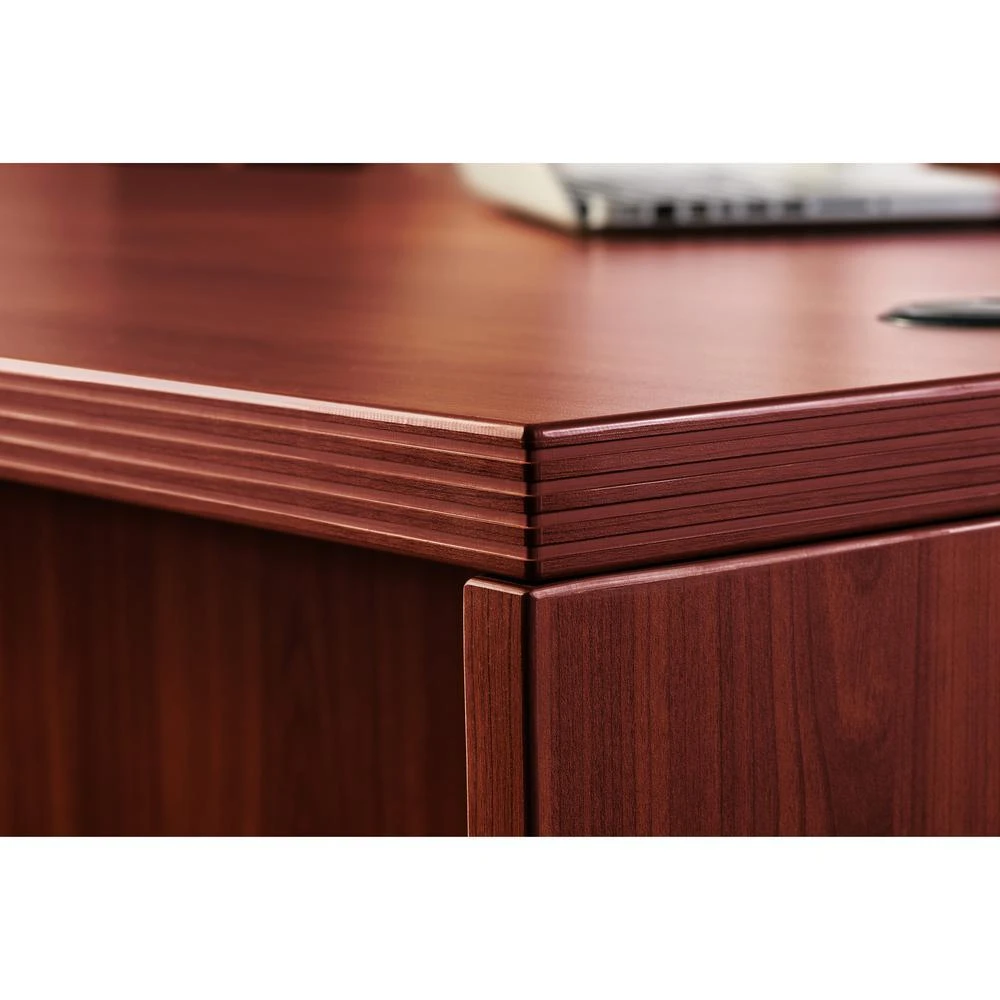 商品Lorell|Chateau Series Hutch - 70.9" x 14.8"36.5" Hutch, 1.5" Top - 4 Door(s) - Reeded Edge - Material: P2 Particleboard - Finish: Mahogany, Laminate - Durable - For Office,价格¥5998,第3张图片详细描述