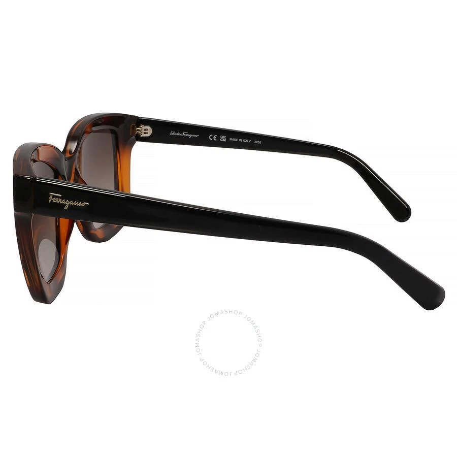 商品Salvatore Ferragamo|Brown Gradient Rectangular Ladies Sunglasses SF955S 214 53,价格¥522,第3张图片详细描述