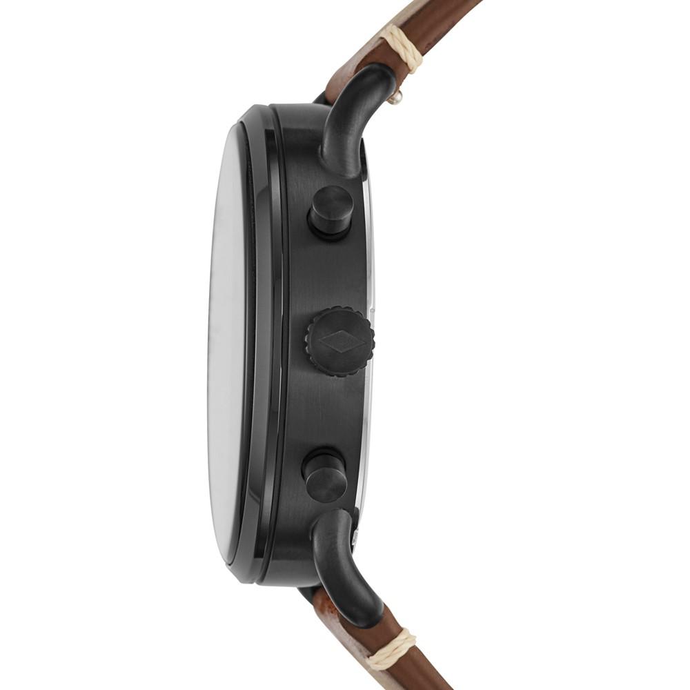 Men's Chronograph Commuter Brown Leather Strap Watch 42mm商品第3张图片规格展示