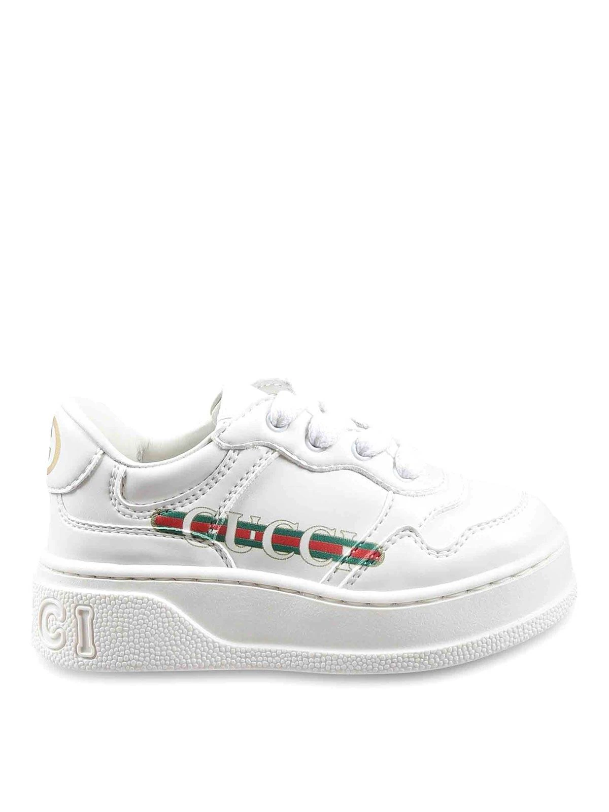 商品Gucci|Gucci 男童运动鞋 8136002SH509014 白色,价格¥3554,第1张图片