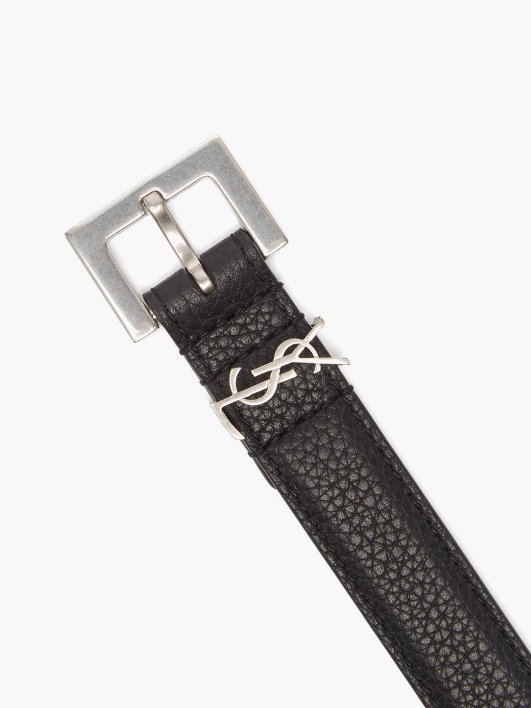 YSL-plaque grained-leather belt商品第3张图片规格展示