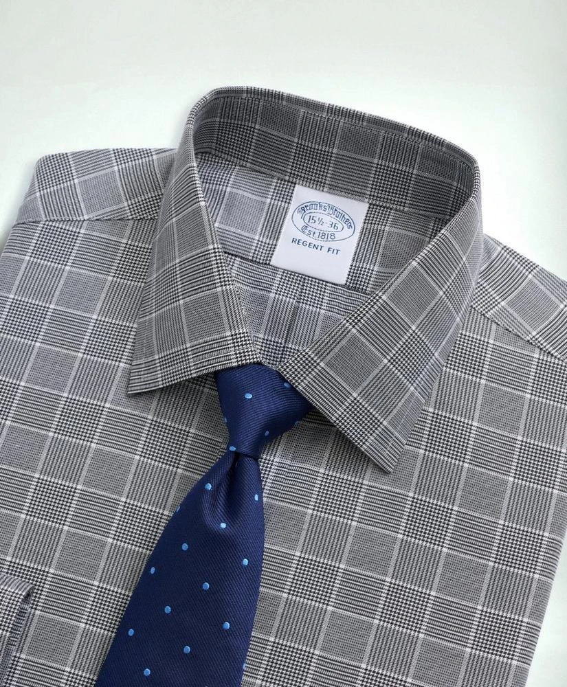 商品Brooks Brothers|Stretch Regent Regular-Fit Dress Shirt, Non-Iron Herringbone Glen Plaid Ainsley Collar,价格¥408,第2张图片详细描述