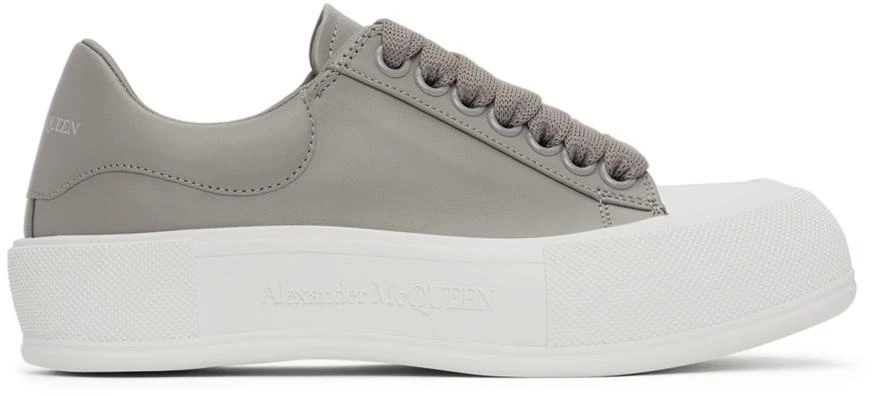 商品Alexander McQueen|灰色 Deck Plimsoll 运动鞋,价格¥3491,第1张图片