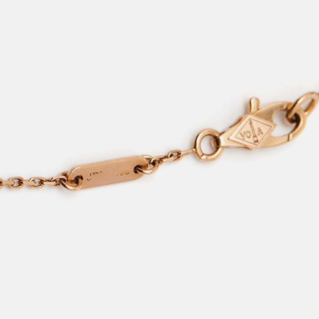 Van Cleef & Arpels Sweet Alhambra Carnelian 18k Rose Gold Bracelet商品第5张图片规格展示