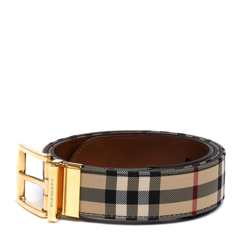 Burberry 博柏利 男士Horseferry牛皮格纹双面两用商务休闲牛皮腰带皮带 3975776 商品