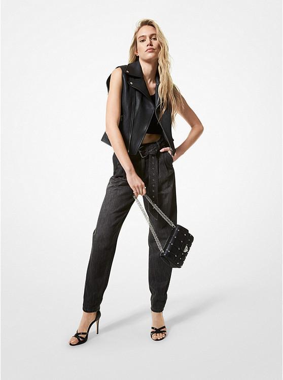 商品Michael Kors|Pebbled Leather Moto Vest,价格¥2943,第1张图片