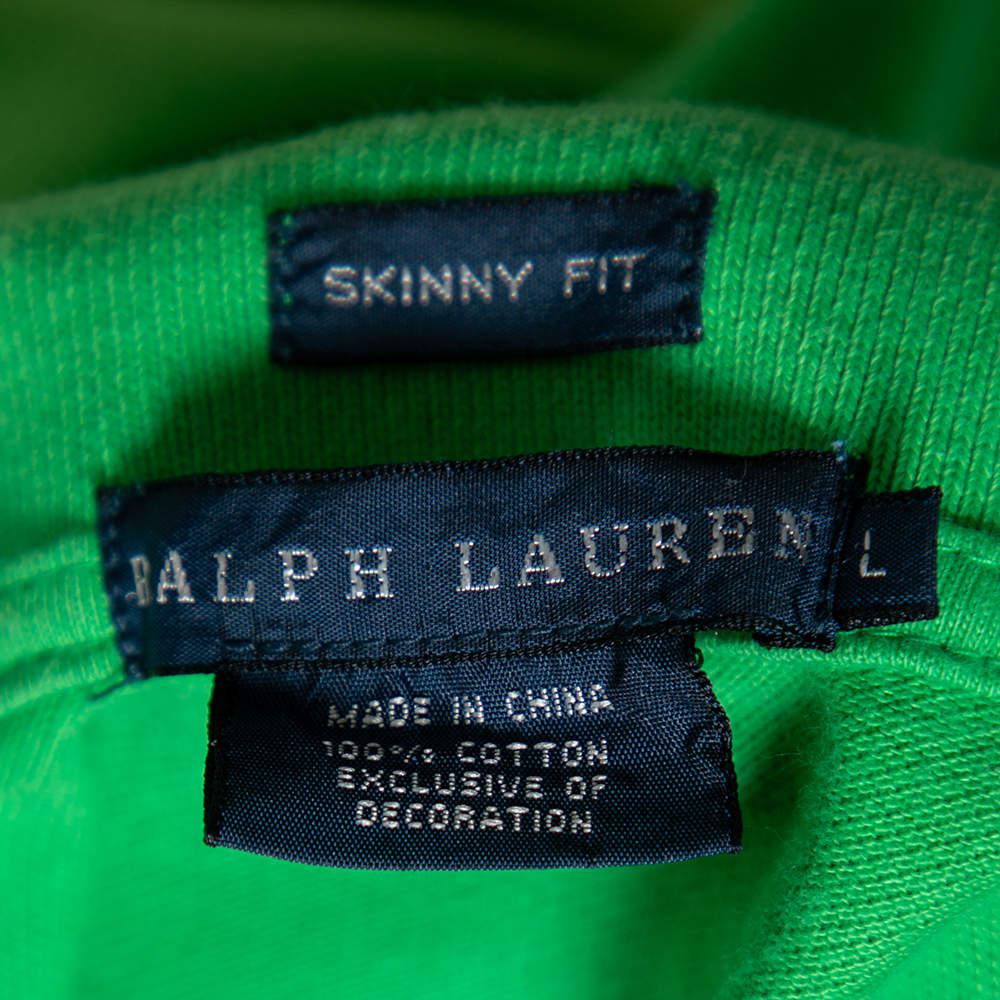 Ralph Lauren Green Ombre Cotton Pique Skinny Fit Polo T-Shirt L商品第5张图片规格展示