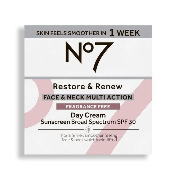 商品No7|Restore & Renew Face & Neck Multi Action Fragrance Free Day Cream SPF 30,价格¥289,第4张图片详细描述