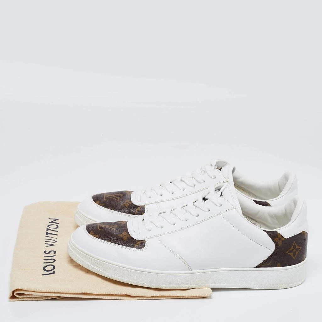 Louis Vuitton White/Brown Leather and Monogram Canvas Rivoli Low-Top Sneakers Size 41.5 商品