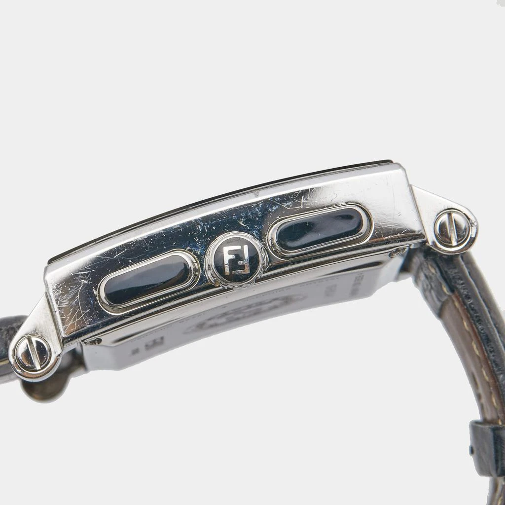 Fendi Black Stainless Steel Ceramic Leather Quadro 6500G Men's Wristwatch 39 mm 商品