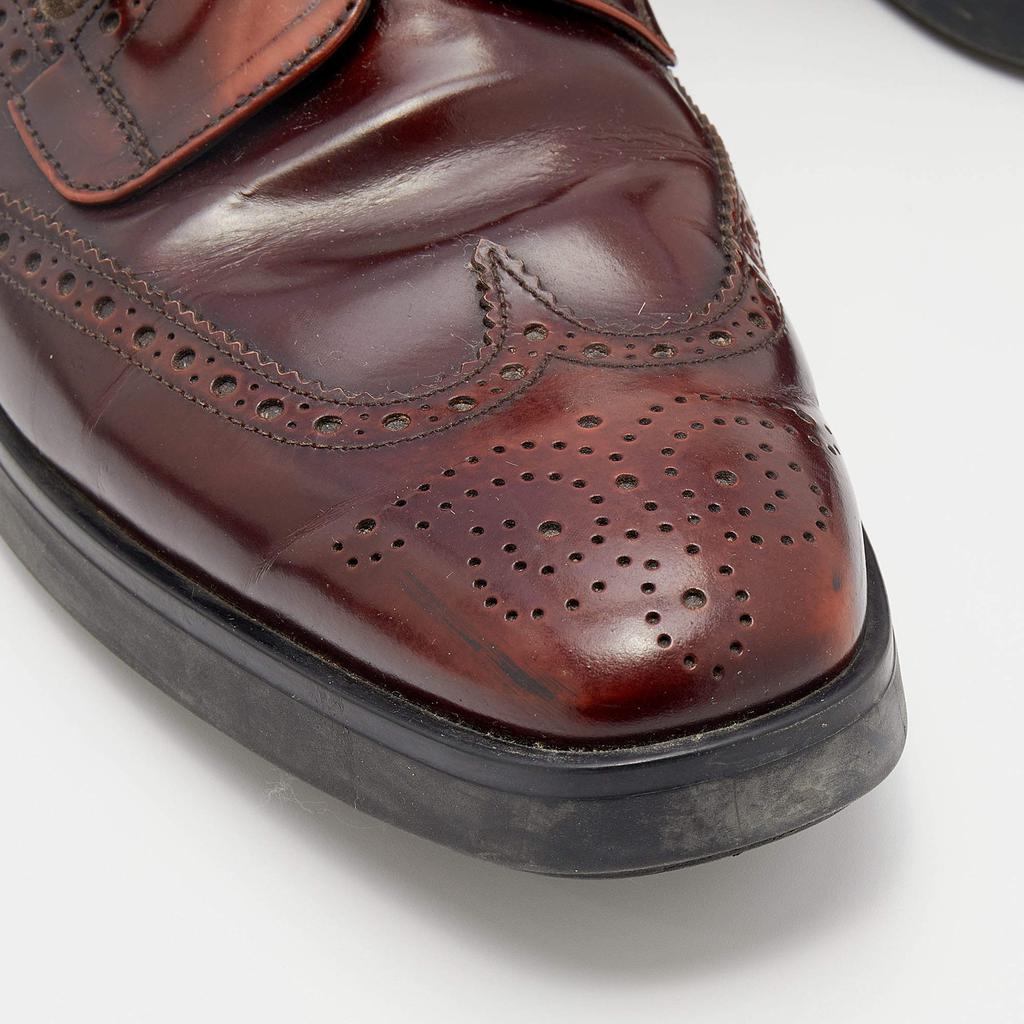 Prada Two Tone Brogue Leather Lace Up Derby Size 41商品第7张图片规格展示