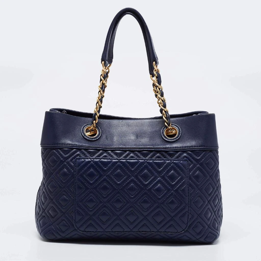 商品[二手商品] Tory Burch|Tory Burch Blue Leather Fleming Tote,价格¥2893,第4张图片详细描述
