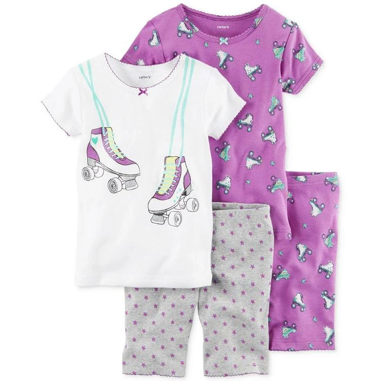 商品Carter's|4-Pc. Roller Skates Cotton Pajama Set, Toddler Girls (2T-5T),价格¥73,第1张图片