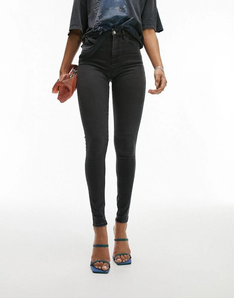 商品Topshop|Topshop Tall Jamie jeans in washed black,价格¥246,第1张图片