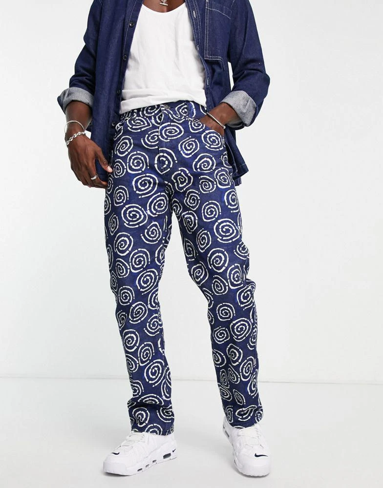 商品The Ragged Priest|The Ragged Priest freddy printed jeans in blue,价格¥311,第3张图片详细描述