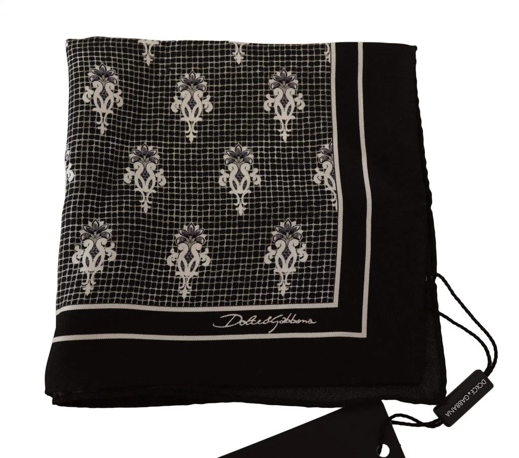 商品Dolce & Gabbana|Dolce & Gabbana Black Patterned Square  Handkerchief Scarf,价格¥790,第2张图片详细描述