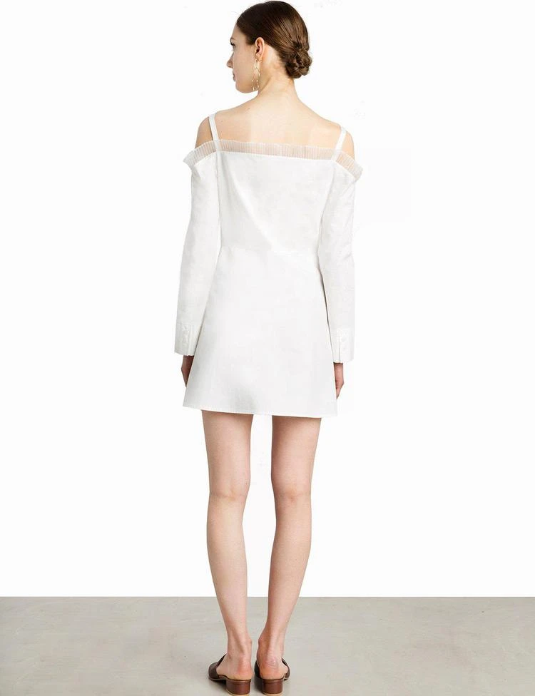 商品Pixie Market|Elle White Ruffled Cold Shoulder Dress,价格¥1046,第3张图片详细描述