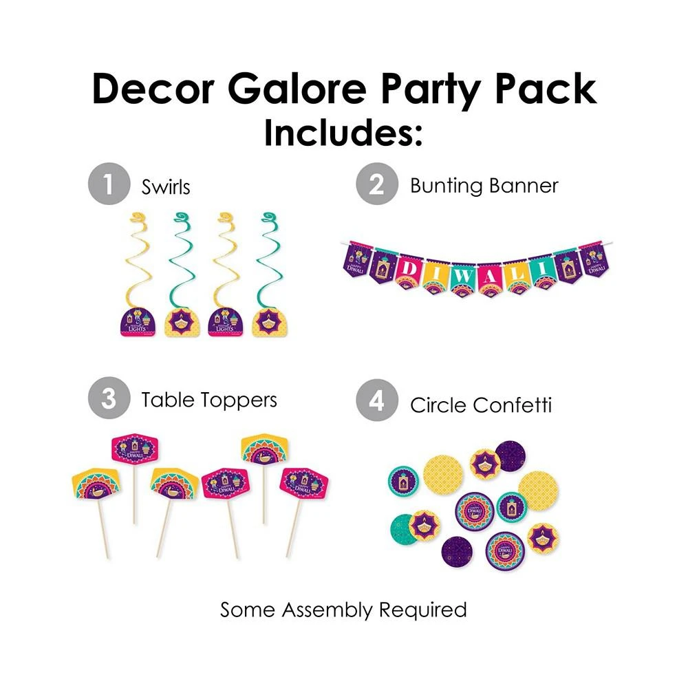 商品Big Dot of Happiness|Happy Diwali - Festival of Lights Party Supplies Decoration Kit - Decor Galore Party Pack - 51 Pieces,价格¥224,第2张图片详细描述