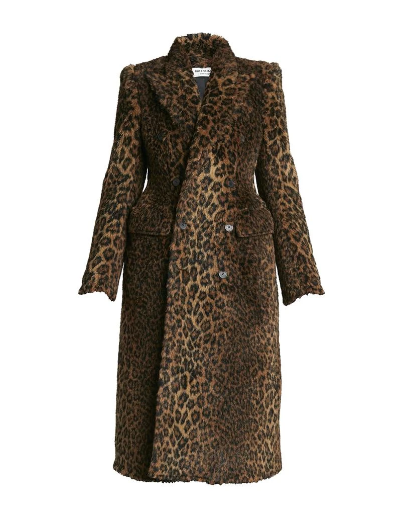 商品Balenciaga|Leopard-Print Faux-Fur Double-Breasted Coat,价格¥30470,第2张图片详细描述