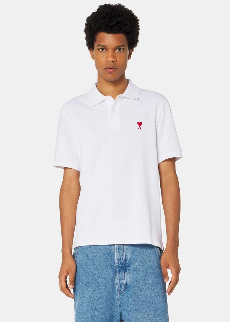 商品AMI|AMI Alexandre Mattiussi White Ami De Coeur Polo Shirt,价格¥815,第2张图片详细描述